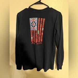 Ariat Rebar Navy V-Neck Long Sleeve Shirt Size M